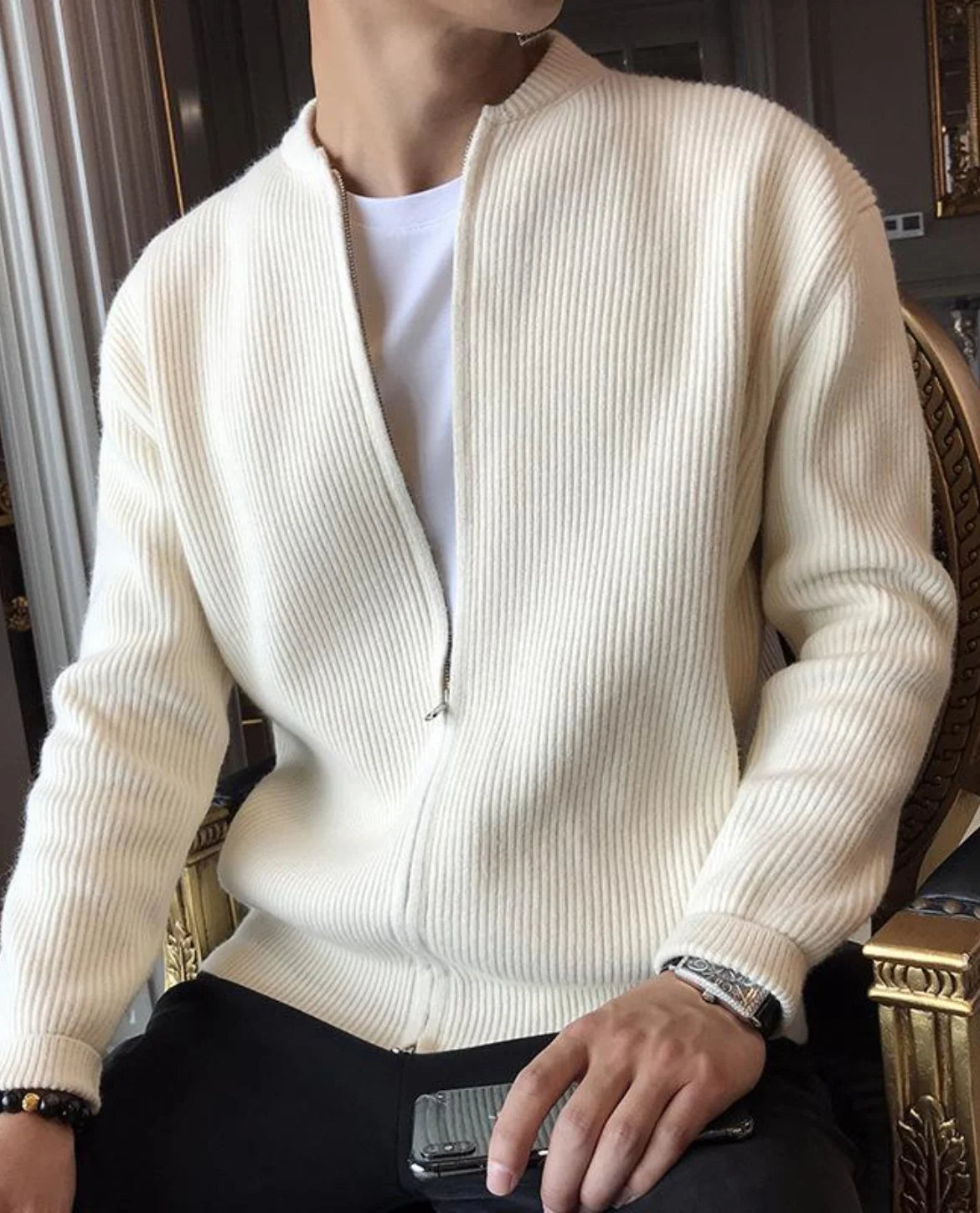 Reims Knit Zip Cardigan