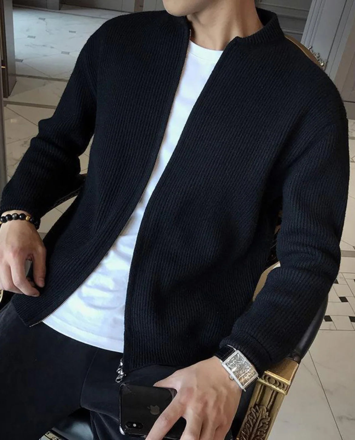 Reims Knit Zip Cardigan