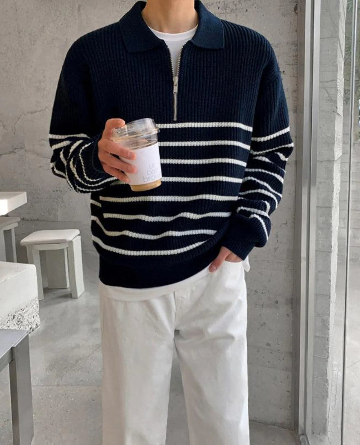Lecco Striped Half-Zip