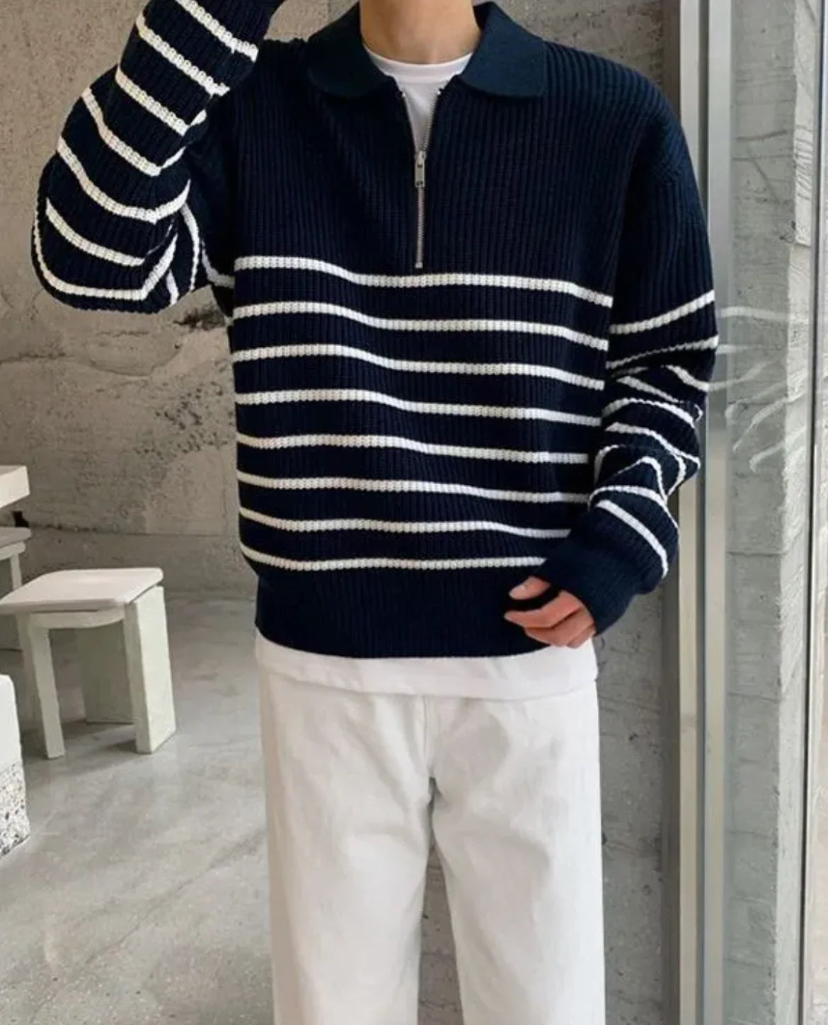 Lecco Striped Half-Zip