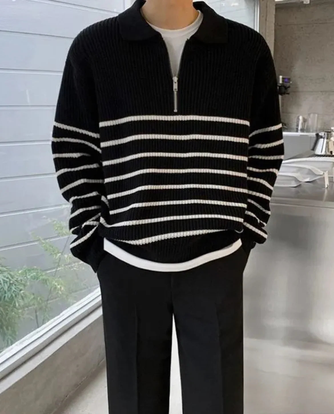 Lecco Striped Half-Zip