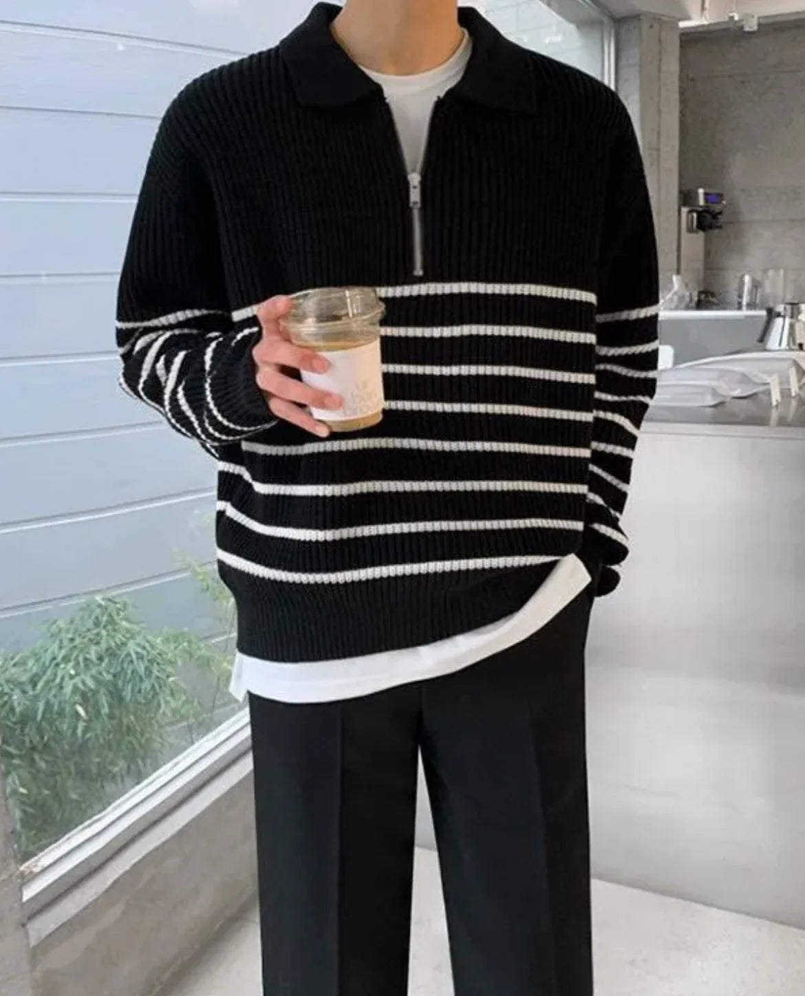 Lecco Striped Half-Zip