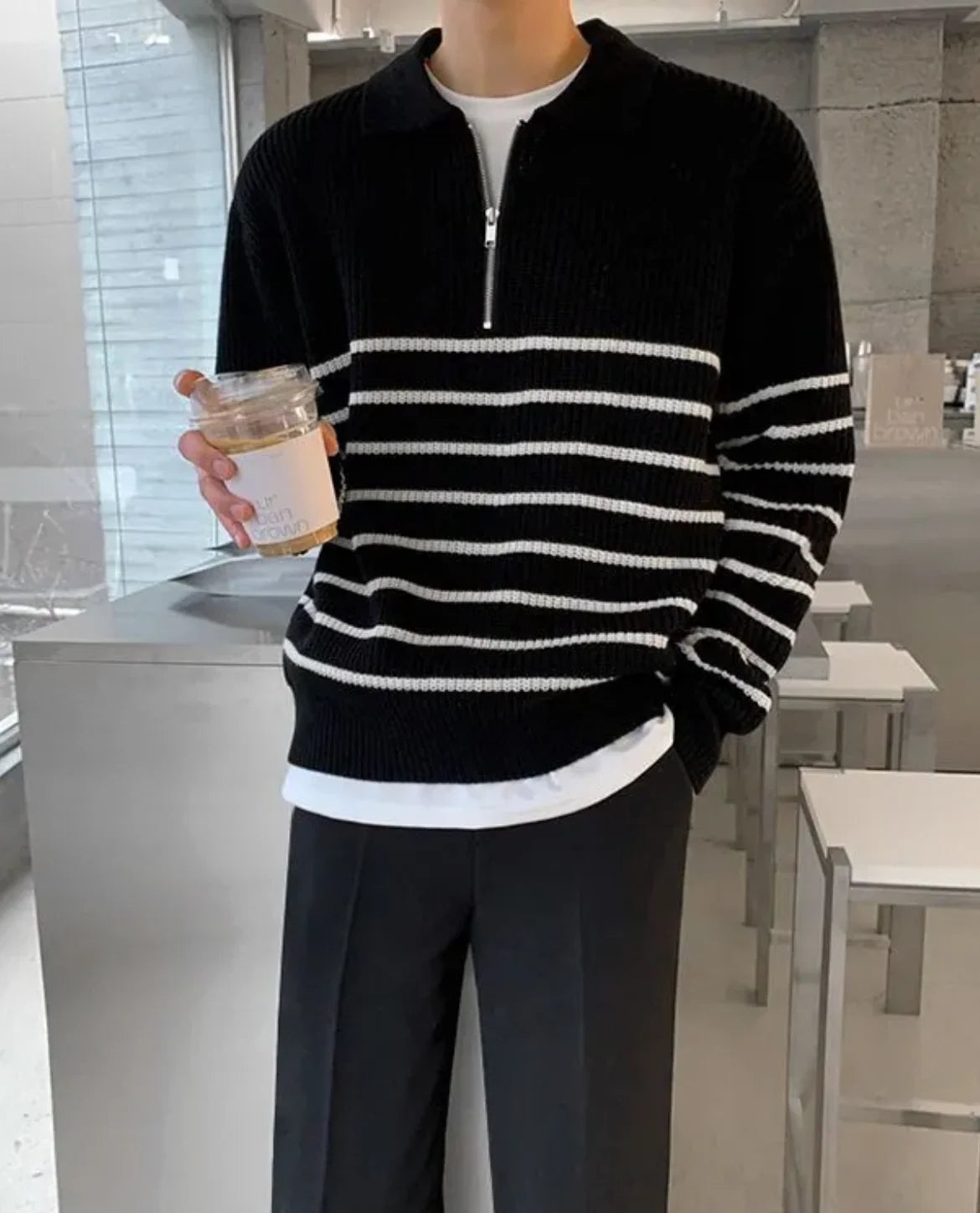 Lecco Striped Half-Zip