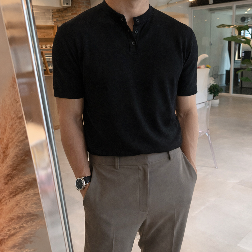 Brescia Knitted Henley Shirt