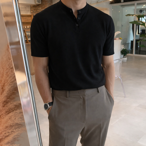 Brescia Knitted Henley Shirt