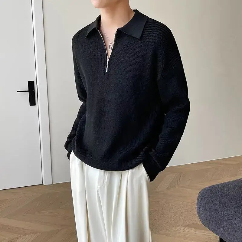 KNIT HALF-ZIP SWEATER