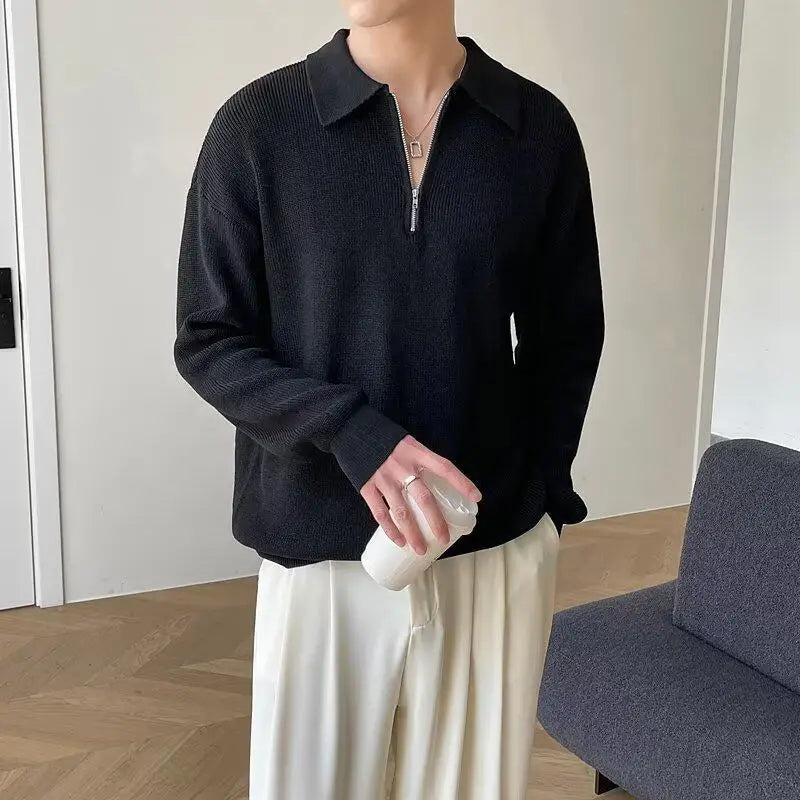 KNIT HALF-ZIP SWEATER