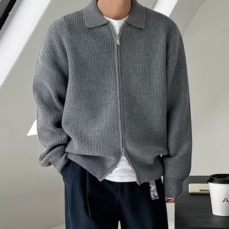 Knit Zipper Cardigan