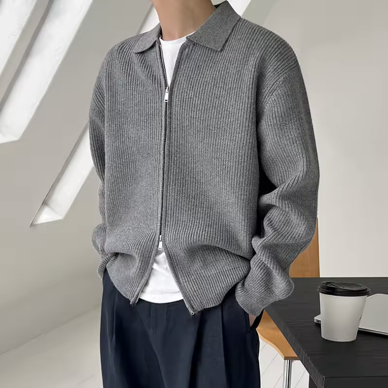 Knit Zipper Cardigan
