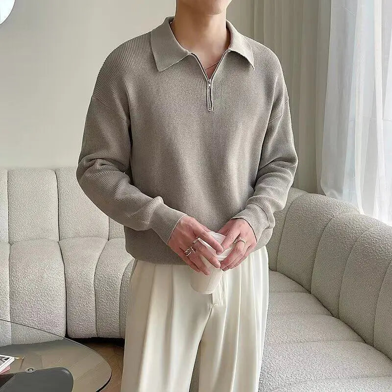 KNIT HALF-ZIP SWEATER